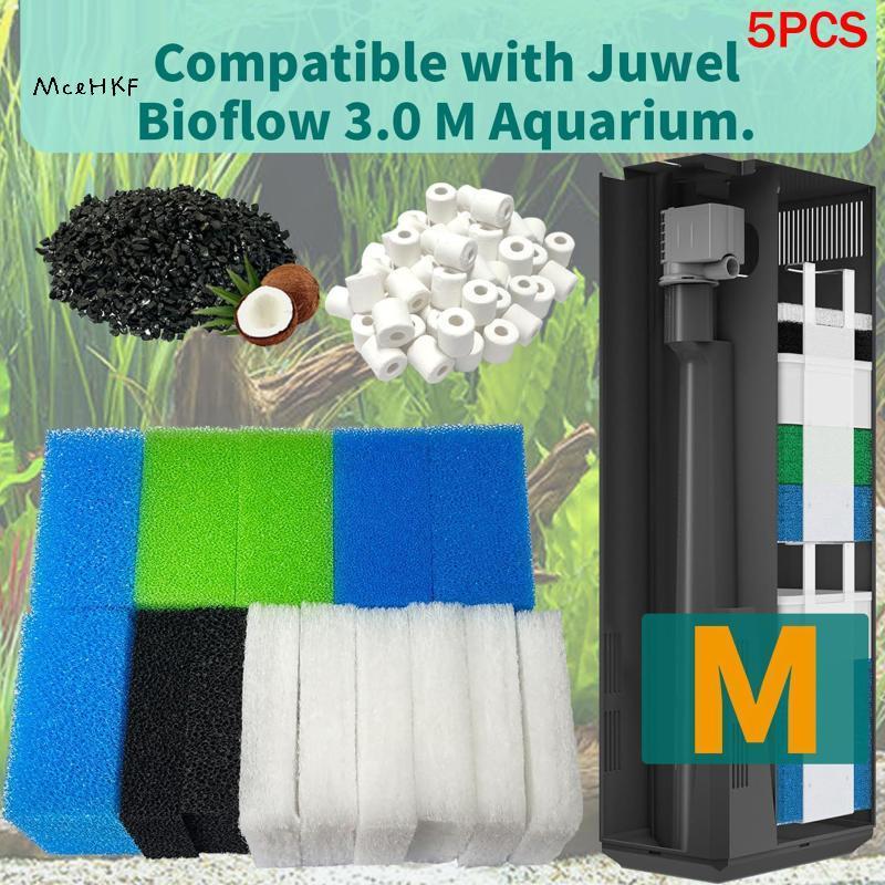 MceHKF Juwel Bioflow Tương Thích Bộ Lọc Bể Cá Cotton 5 Miếng Lọc Lâu Dài Cho Cá Trong Suốt Và Khỏe M