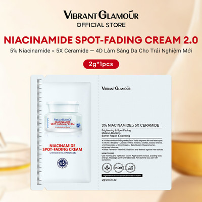 Kem dưỡng Niacinamide 4D VIBRANT GLAMOUR mini 2g làm sáng da mờ vết thâm đốm sẫm củng cố hàng rào da dịu nhẹ phù hợp da nhạy cảm dùng sáng tối