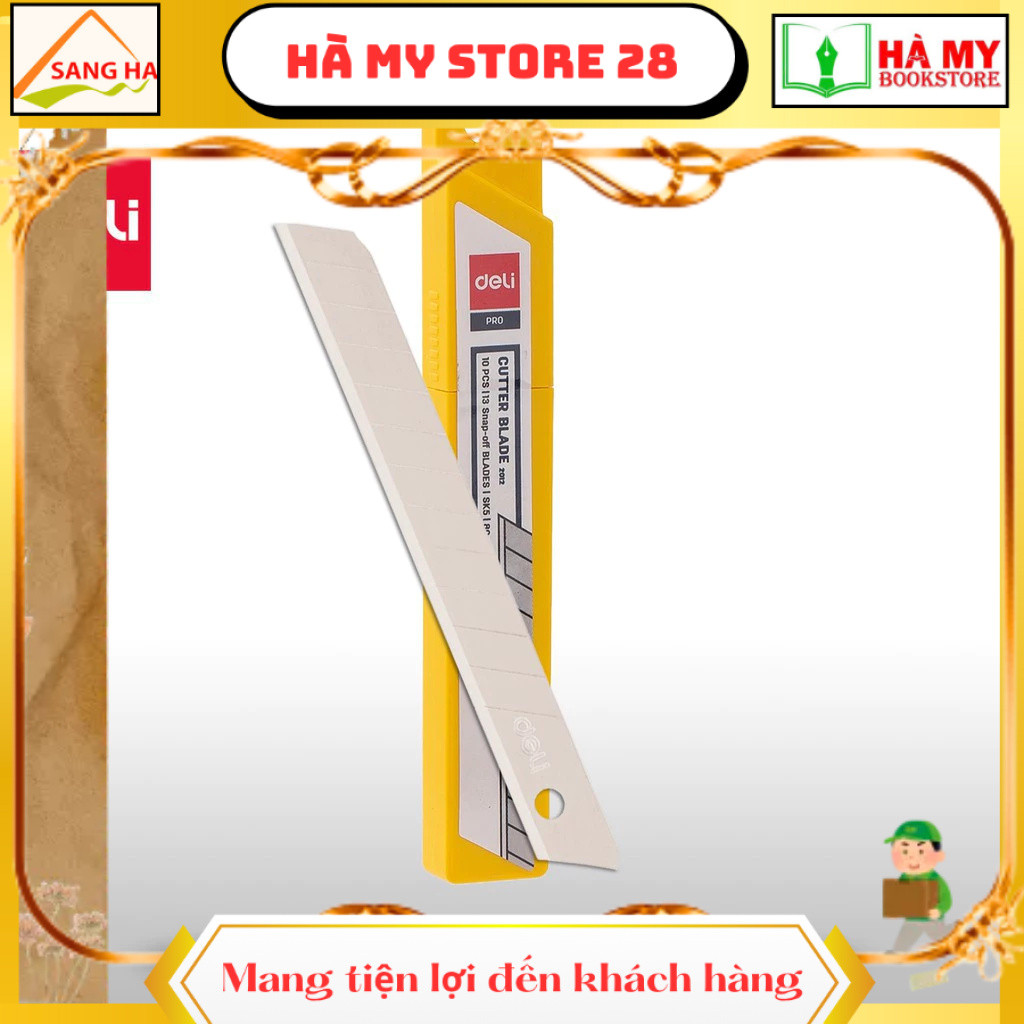 (Combo 2) Lưỡi dao rọc giấy nhỏ deli E2012