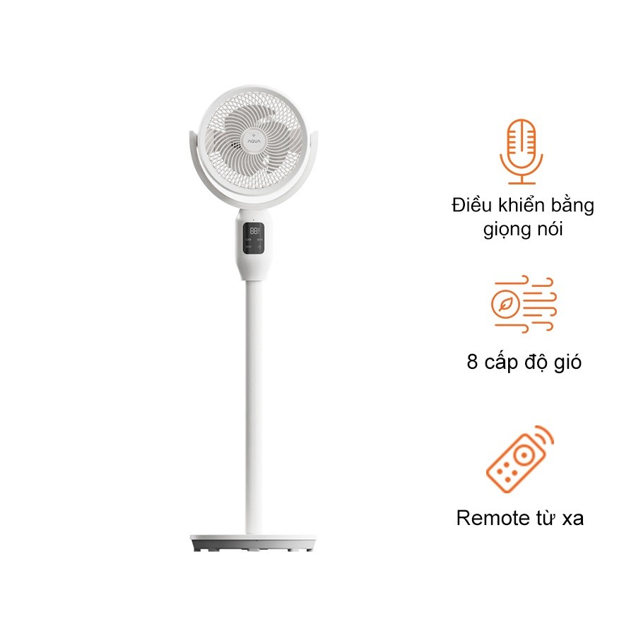 Quạt Đứng Lưu Thông Không Khí Aqua AQF-ED1823T(W) – AI Giọng Nói, 8 Mức Gió, Hẹn Giờ 12H