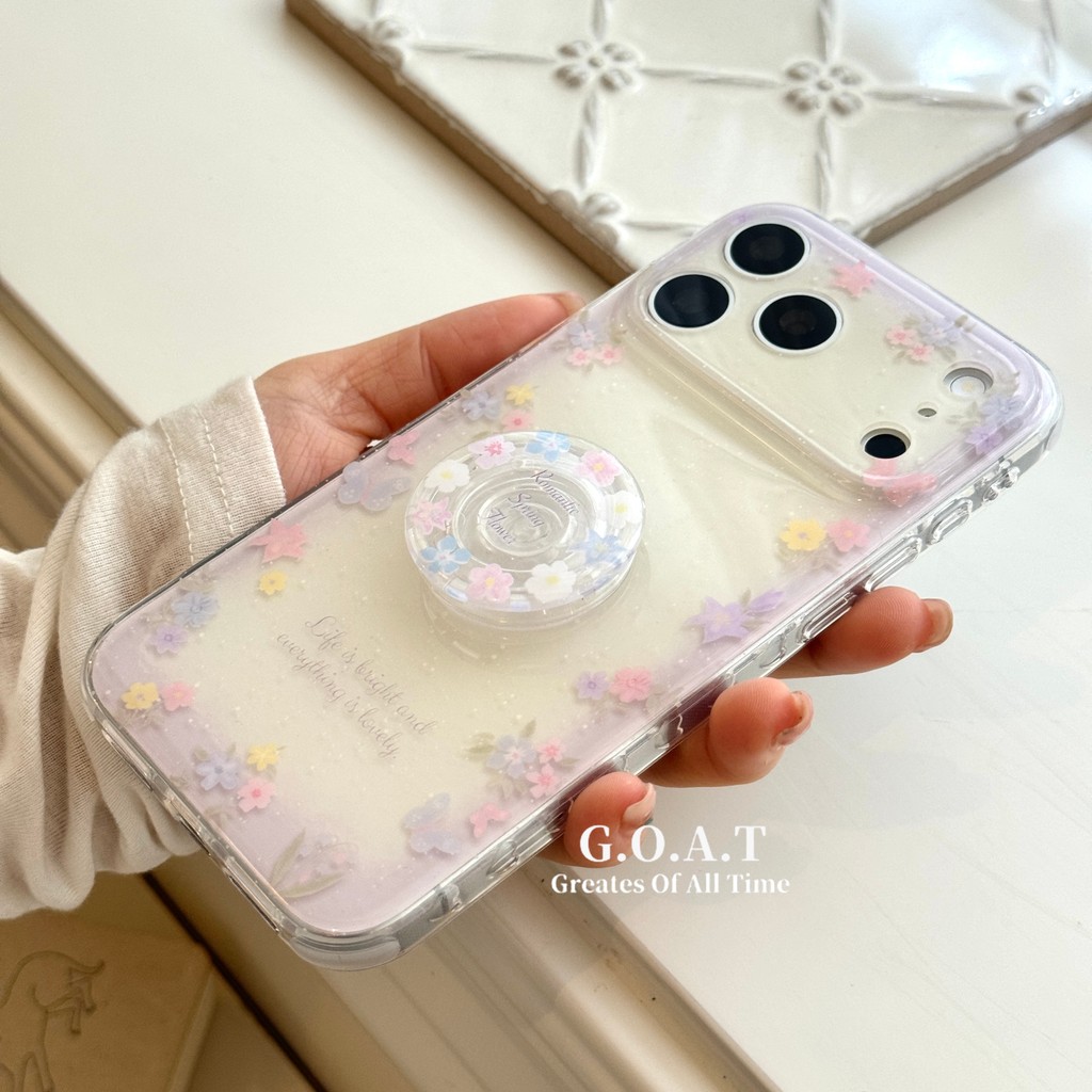 G.O.A.T Vỏ hoa viền hai lớp hình trái tim Tương thích cho iPhone 17 pro max iPhone 17 16 14 15 pro i