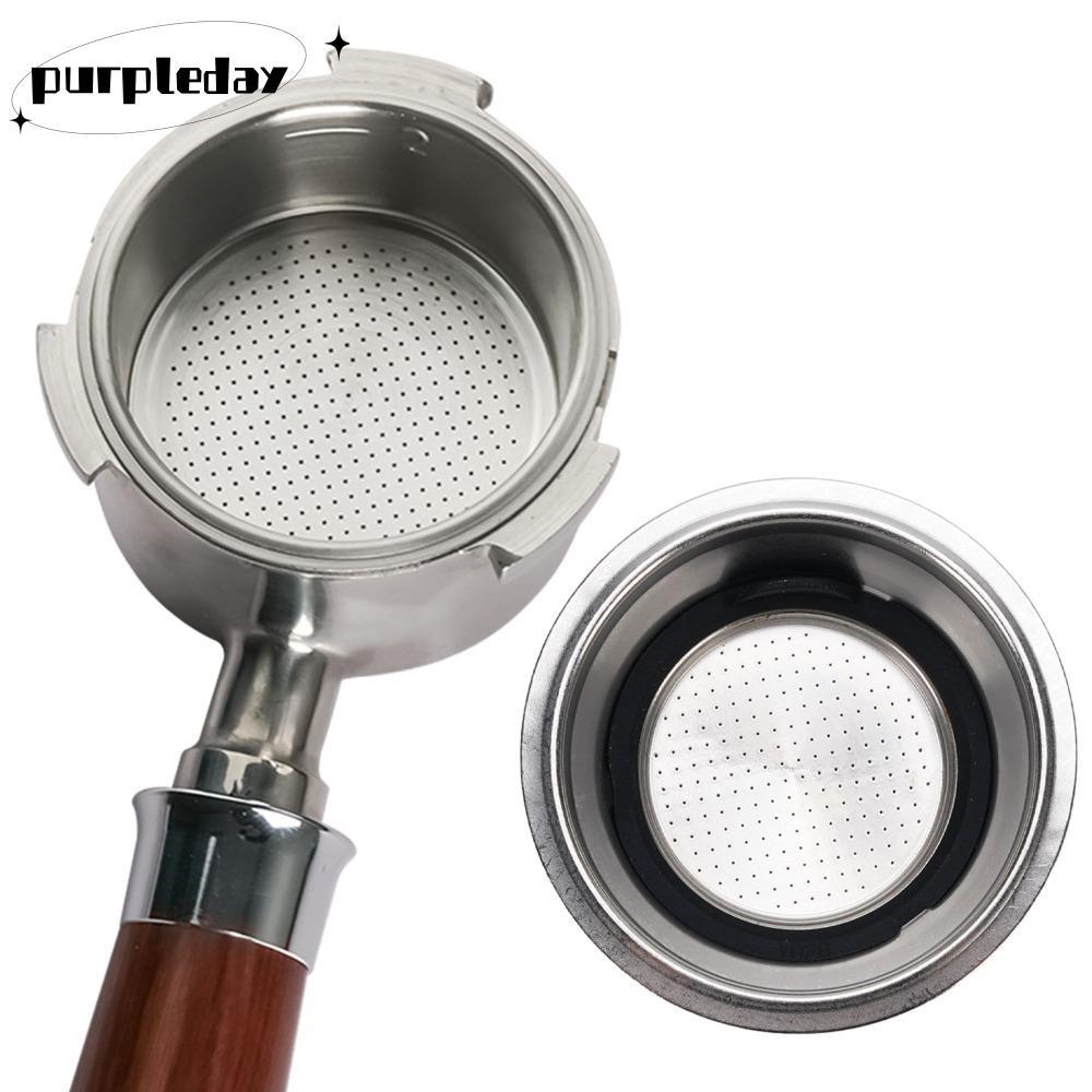 Giỏ Portafilter PURPLEDAY, Giỏ lọc Portafilter bạc đôi cốc, Giỏ xốp có máy giặt silicon 51MM Giỏ Por