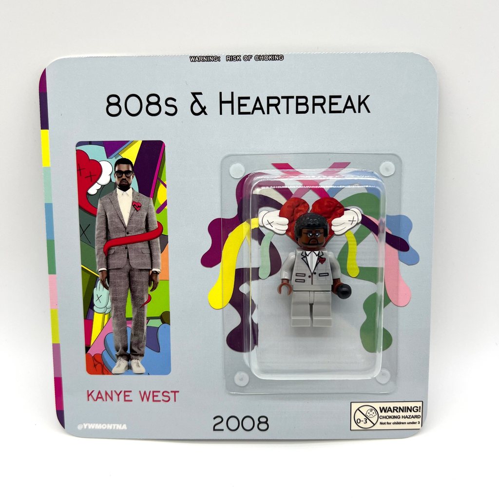 Kanye West Hàng hóa Đồ chơi thẻ treo thủ công 808s & Heartbreak Album Khối xây dựng nhân vật nhỏ