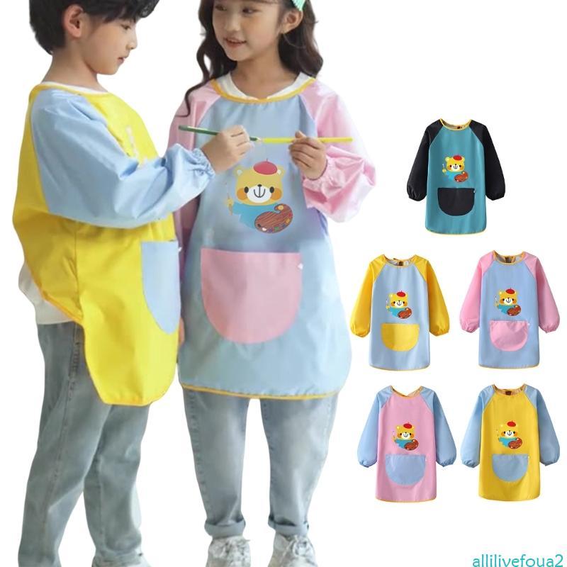 Baby Bib Waterproof Baby Feeding Smock Kids Painting Apron Coat Easy to Clean