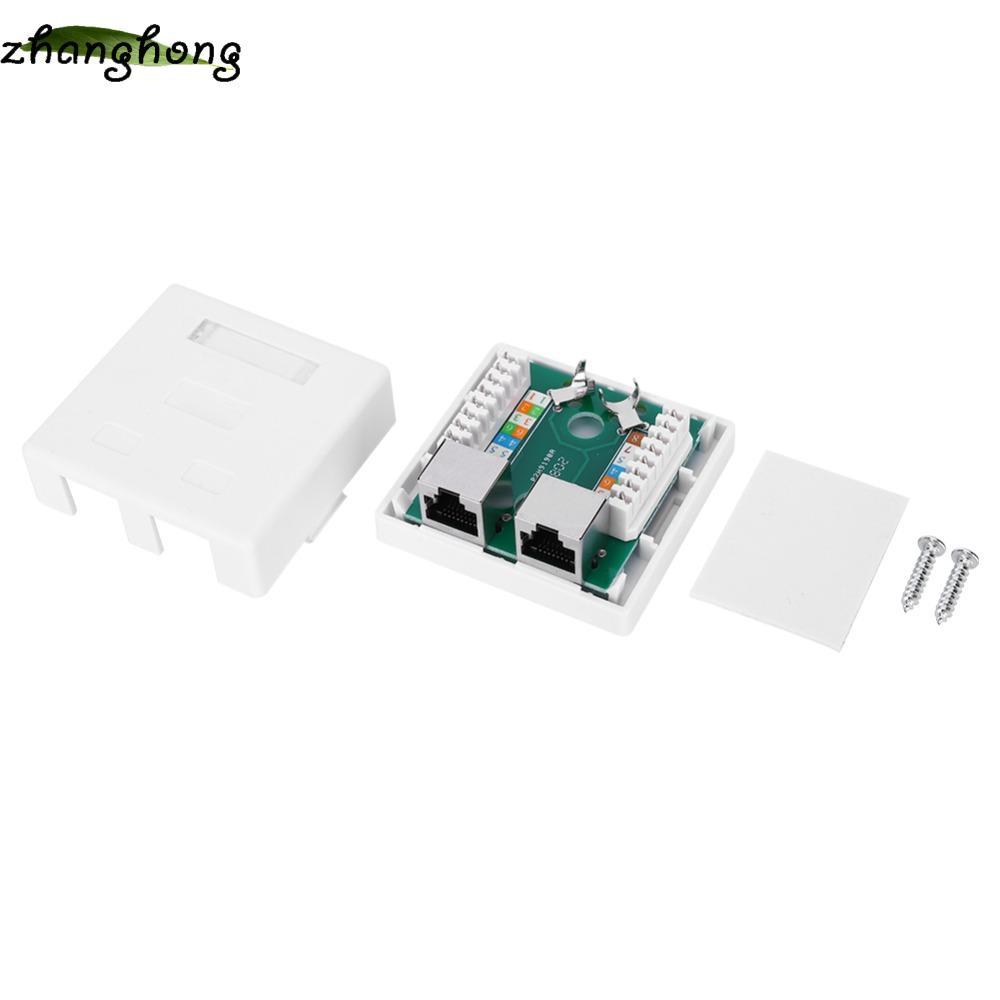 Hộp gắn ZHANGHONG RJ45-8P8C, RJ45-8P8C có vít và hộp gắn bề mặt băng hai mặt, Bộ chuyển đổi kết nối 