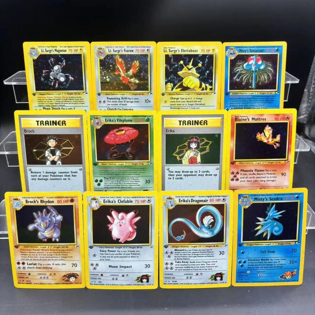 Pokemon DIY PTCG Bộ Sưu Tập Thẻ Erika 's Clefable Erika 's Dragonair EN Tự Làm Thẻ Đơn Trò Chơi Cổ Đ