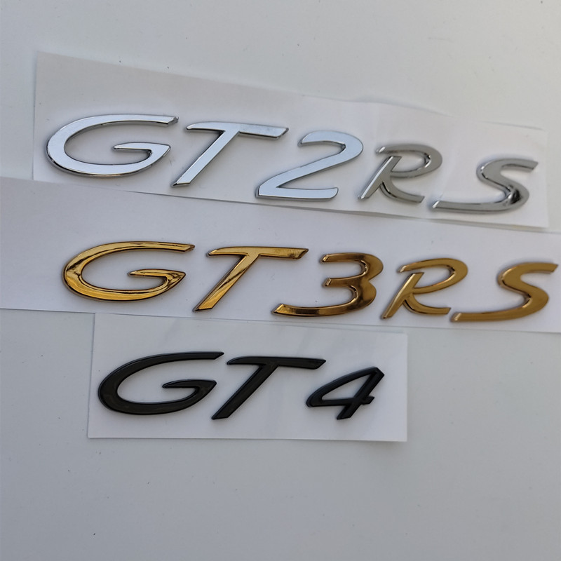 Phong Cách Mới Porsche GT4 Logo Xe GT2GT3RS Đuôi Sau Tiếng Anh 911 Xe Logo Sửa Đổi Caman GT4RS Chữ L