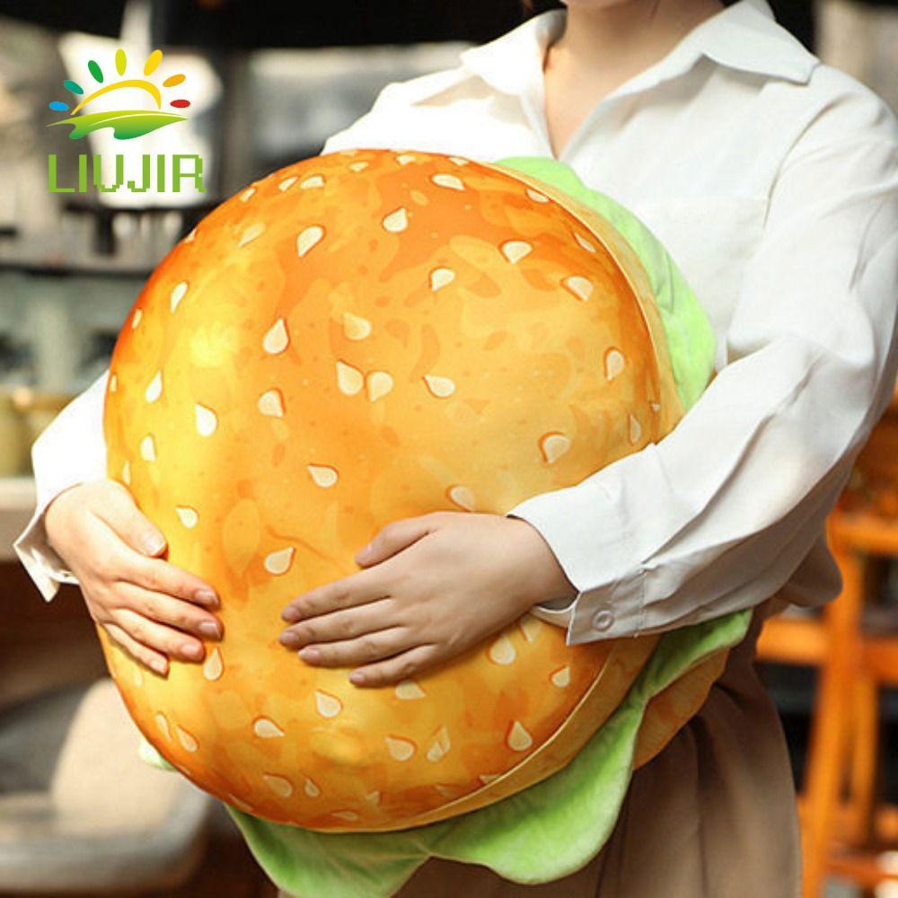 LIUJIR Cheeseburger Gối, Gối Burger Thực Tế Sang Trọng Lớn, Đồ Chơi Sang Trọng Burger Thực Tế Mô Phỏ