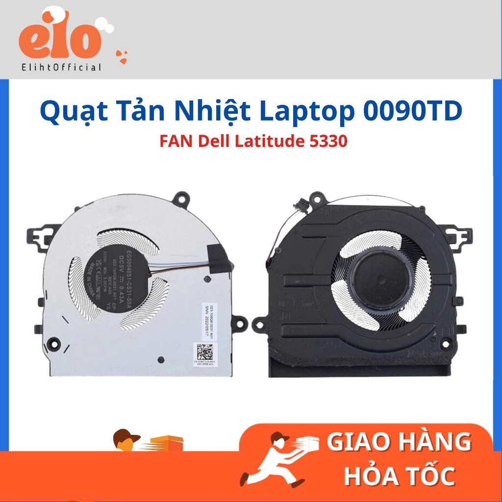 Fan Quạt tản nhiệt Laptop Dell Latitude 5330 E5330 0090TD 090TD Zin Likenew