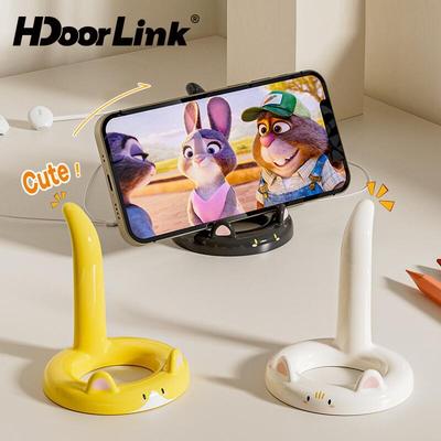 Giá đỡ điện thoại hình mèo hoạt hình HdoorLink Giá đỡ máy tính để bàn dễ thương Giá đỡ điện thoại di động Mini ABS cho tất cả điện thoại di động