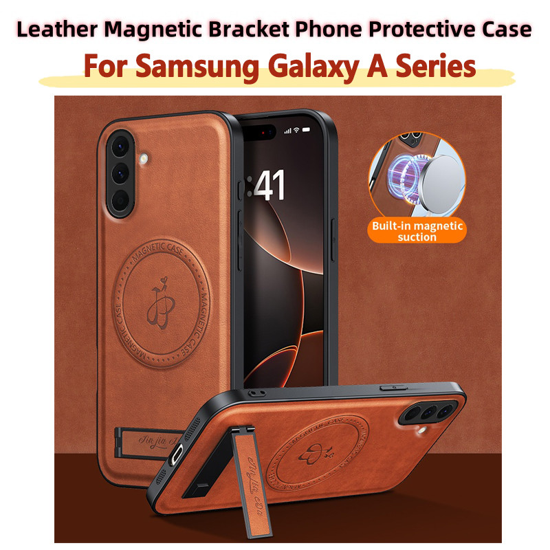 Ốp Điện Thoại Từ Tính Chống Rơi Họa Tiết Da TPU Thích Hợp Cho Samsung Galaxy A37 A17 A07 A52 A22 A12