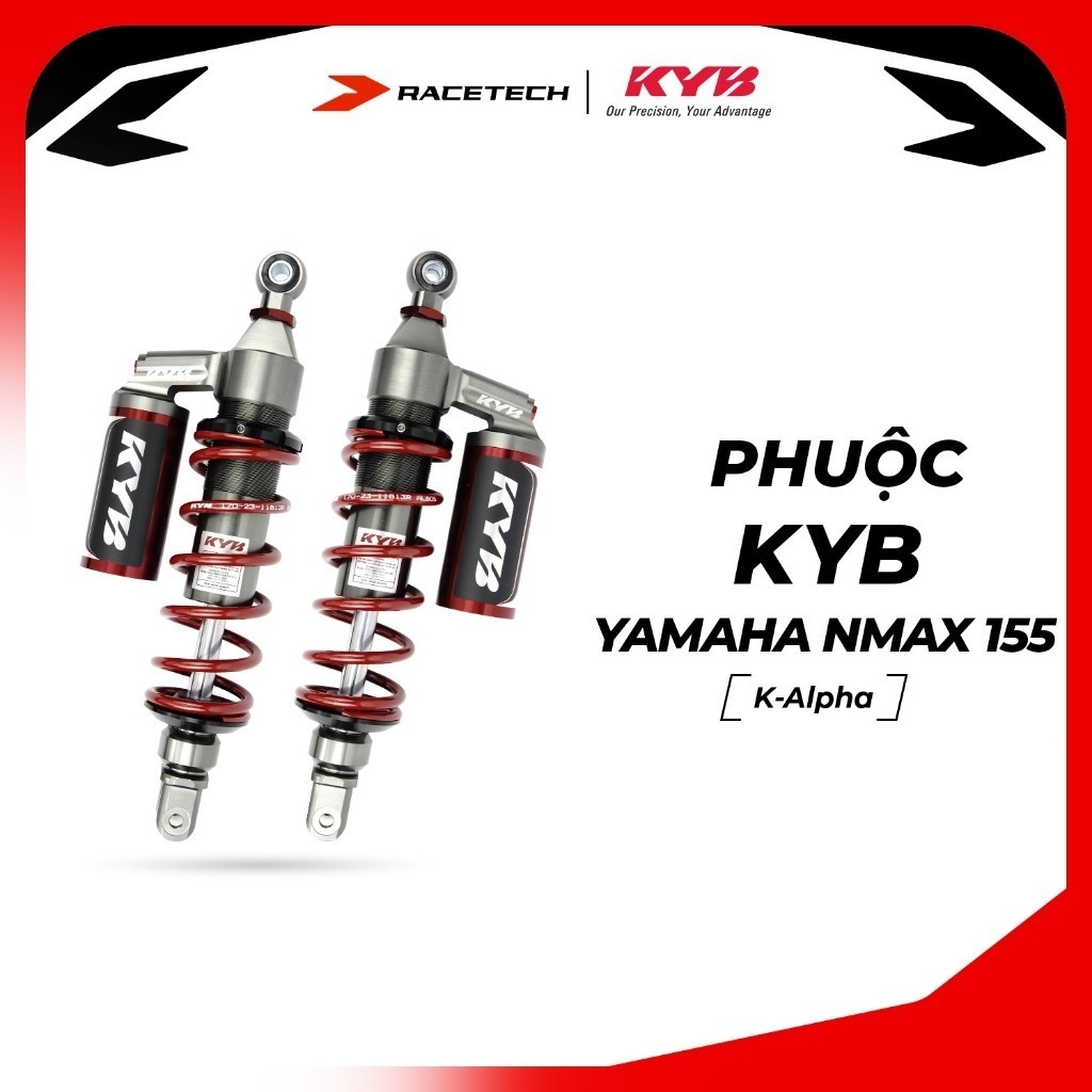 Phuộc Sau KYB Yamaha NMax 15-19 - Lò xo đỏ - Alpha