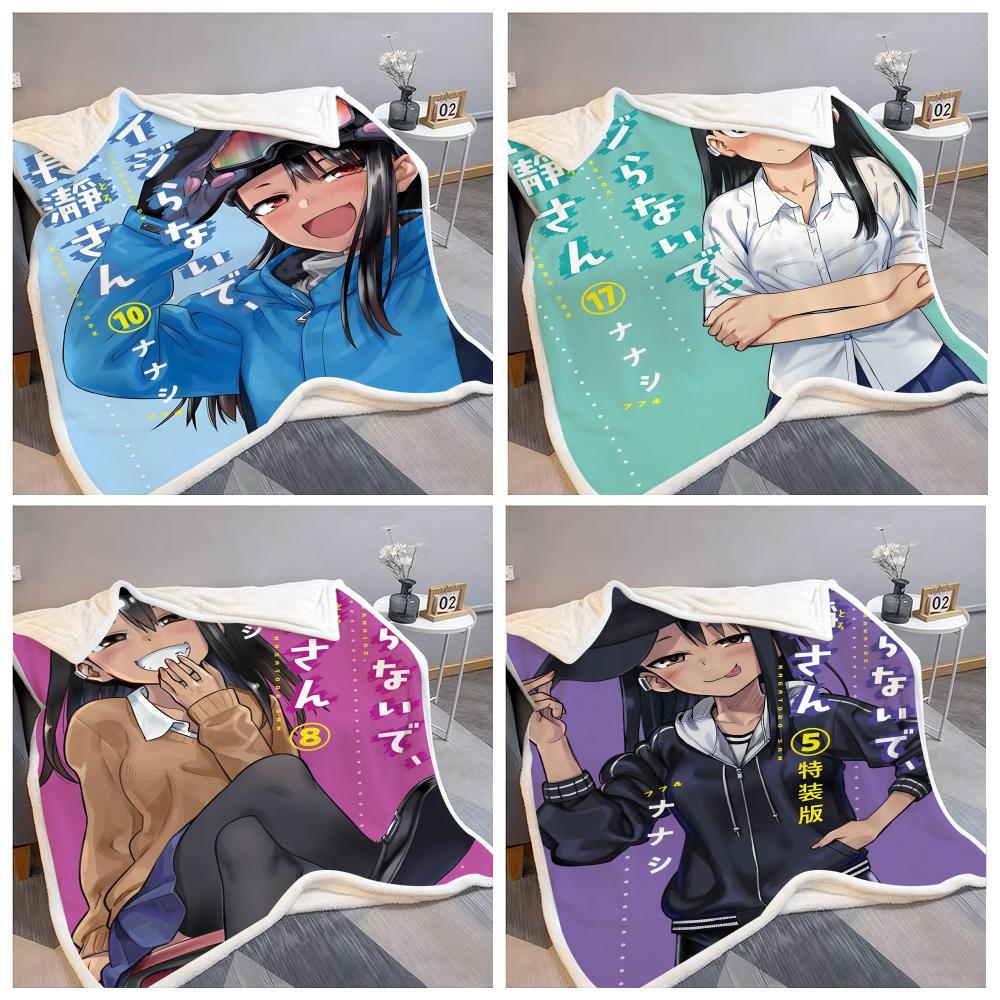 Anime N-Nagatoro San Ném Flannel Lông Tơ Mềm Chăn Ấm Áp Thân Thiện Với Da Ném Cho Sofa Giường Văn Ph