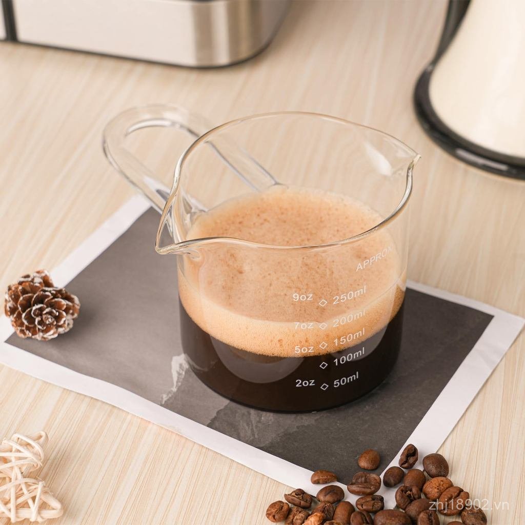 2PACK Cốc Espresso Cốc Đo Kính Bắn 90 ML / 3OZ Ba Bình Thủy Tinh Expresso Cốc Cà Phê Nhỏ Có Tay Cầm 