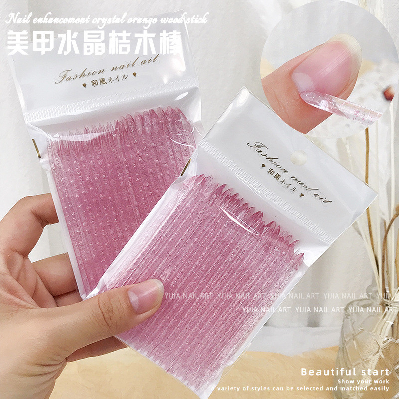 Làm móng tay Orange Stick Crystal Point Diamond Keo Removal Stick Dập nổi Beech Stick Dụng cụ đẩy tẩ