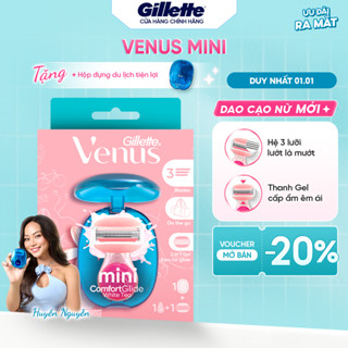  Dao Cạo Mini Cho Nữ GILLETTE VENUS Comfortgilde Hương Hoa Trà Trắng - Hộp 1 Cán 1 Lưỡi Dao  Tặng Kèm Hộp Bảo Vệ  