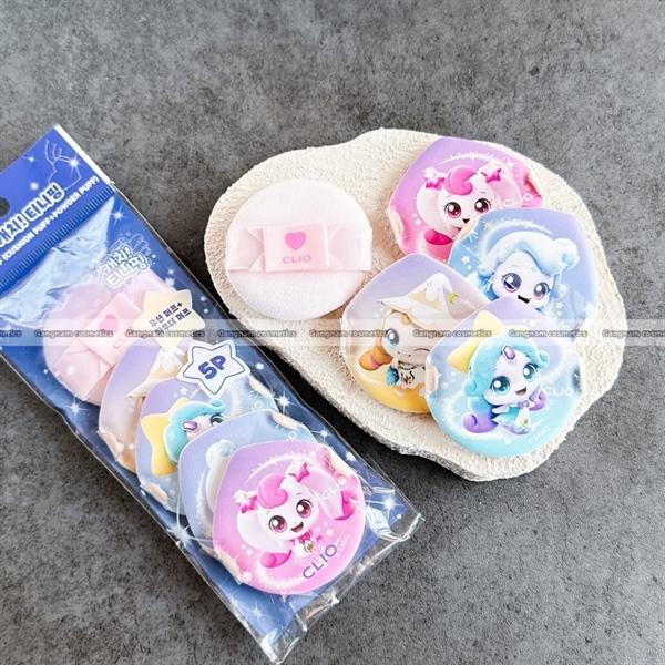 Set 5 bông mút Clio makeup puff ( mút cushion + mút phủ phấn )