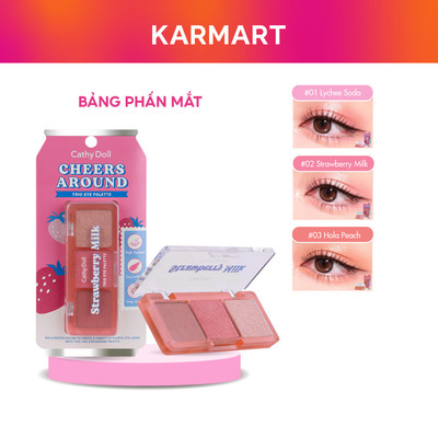 Bảng Phấn Mắt 3 Ô Kết Hợp Màu Lì Và Nhũ Cheers Around Trio Eye Palette 2g x 3 màu
