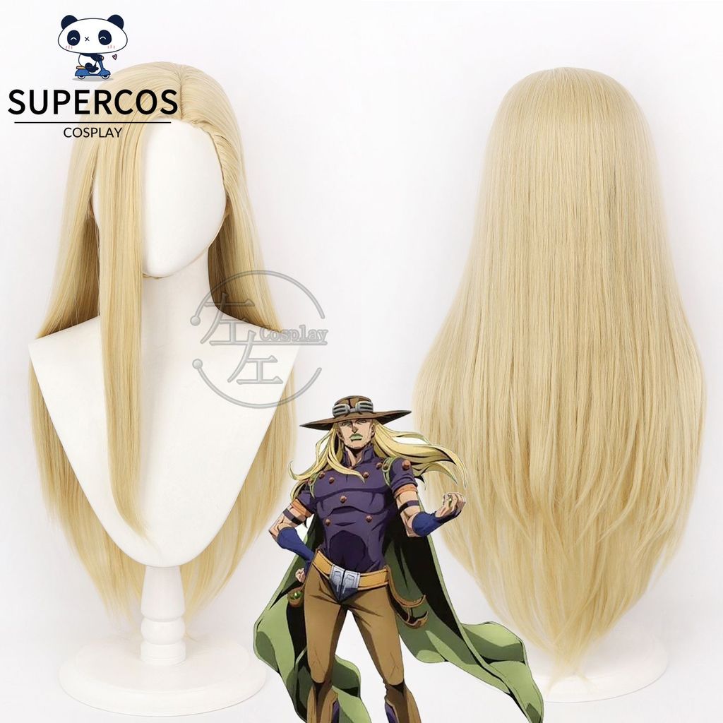 Jojo Steel Ball Run Julius Zeppeli Cosplay Tóc Giả Tóc Tổng Hợp Dài