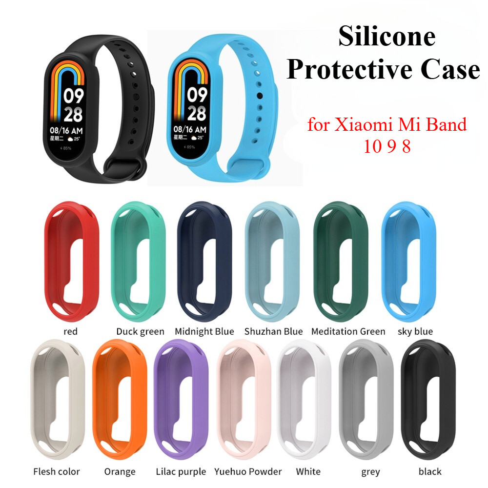 Ốp Bảo Vệ Silicon Cho Xiaomi Mi Band 10 9 8 Cho Xiaomi Smart Band 10 9 8 Đồng Hồ Silicon Mềm Bảo Vệ 