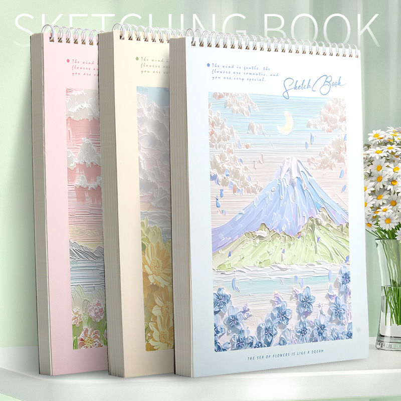 A4 Sketchbook Nghệ Thuật Sinh Viên Vẽ Chuyên Dụng Cuộn Lên Sketchbook Dày Vẽ Sách Học Sinh Tranh Gra