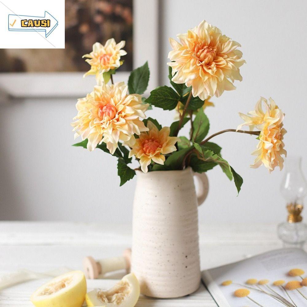 CAUSI Nhân Tạo Hoa Dahlia, Đầy Màu Sắc Handmade Cảm Ứng Thật Dahlia, Sắp Xếp Hoa Chất Liệu Sắp Xếp H