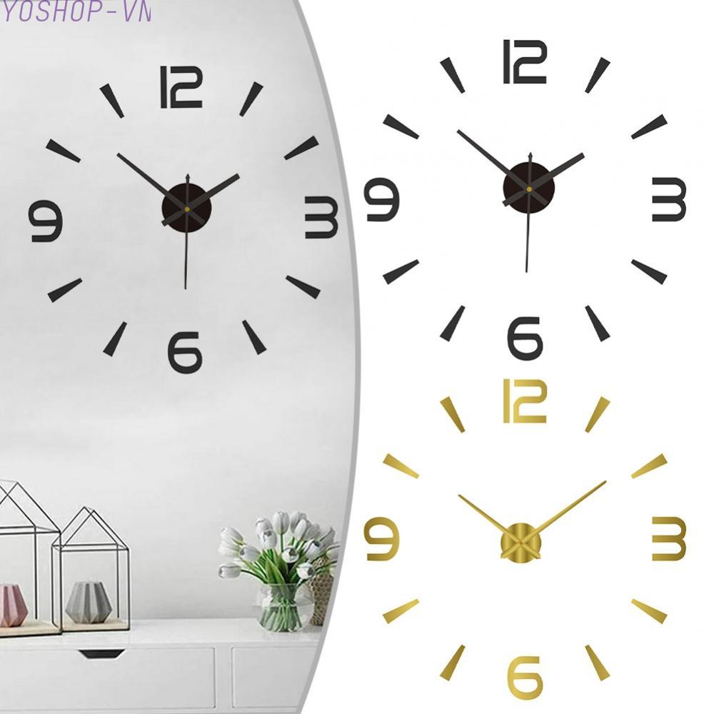 [Ysp]3D Mirror Wall Clock 3D Decorative Clock Easy To Use For Living Room Home