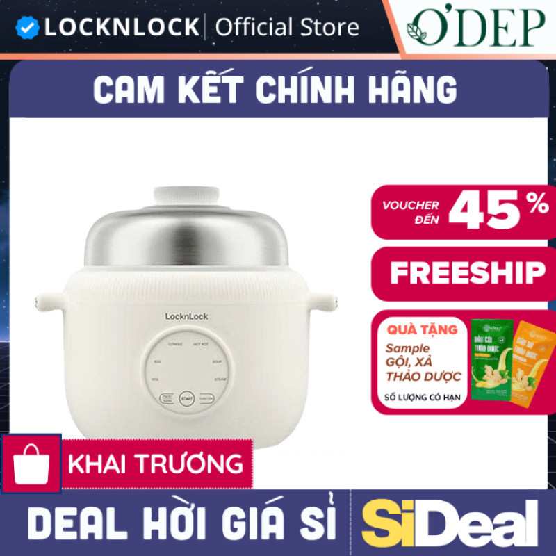 Nồi điện đa năng LocknLock Digital Multipot EJP186IVY 1.6 Lít 500W, Hàng chính hãng - SIDEAL SIL