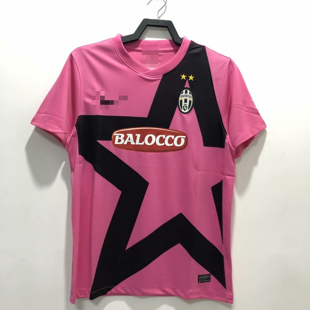 Áo đấu cổ điển Juventus màu hồng, thiết kế tay ngắn
