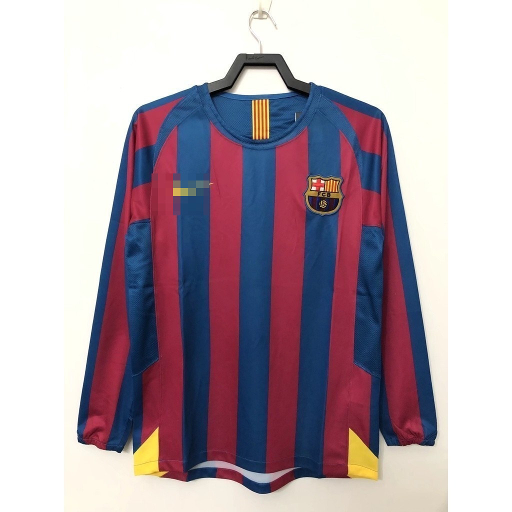 [Mới] Retro Jersey 05-06 Đồng phục bóng đá Barcelona thể thao dài tay sân nhà của Barca