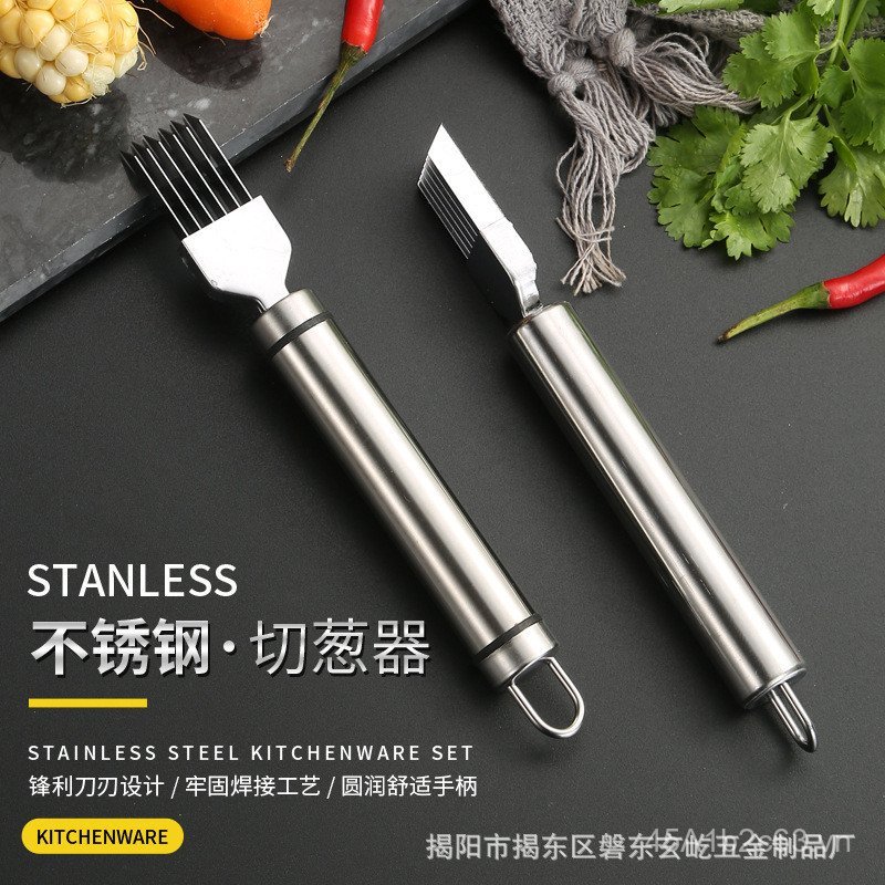 Dụng cụ cắt hành bằng thép không gỉ 304 Nhà bếp Dụng cụ cắt lát hành tây cắt lát hành tây thái lát g