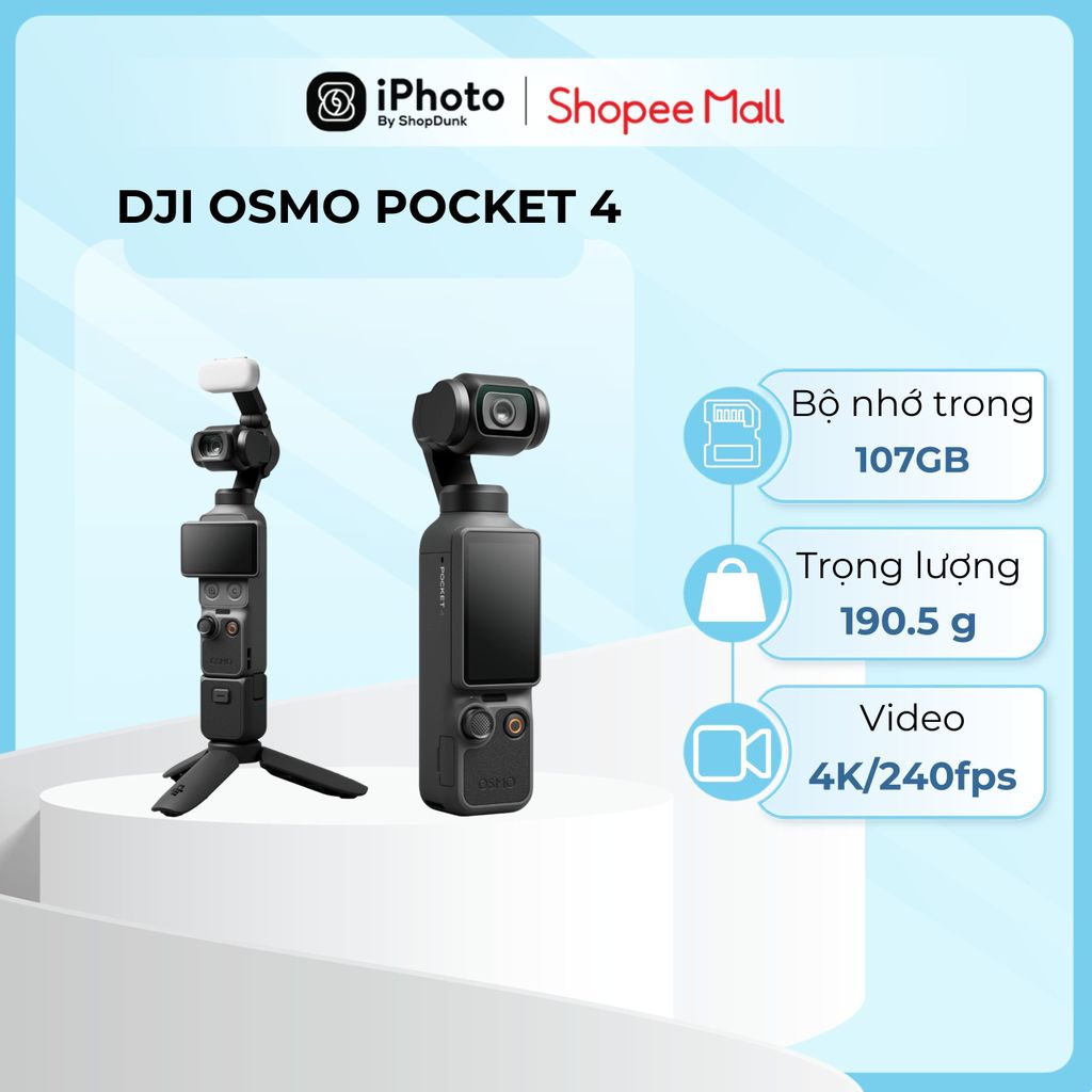DJI Osmo Pocket 4 Gimbal Tích Hợp Camera Chất Lượng Cao, Bộ Nhớ Trong 107GB - Bảo Hành Chính Hãng | BigBuy360 - bigbuy360.vn