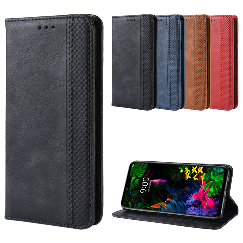 Ốp Điện Thoại LG G8 ThinQ G8 Retro Da LG G8thinQ Ốp Điện Thoại G8 Card Bảo Vệ Chống Sốc