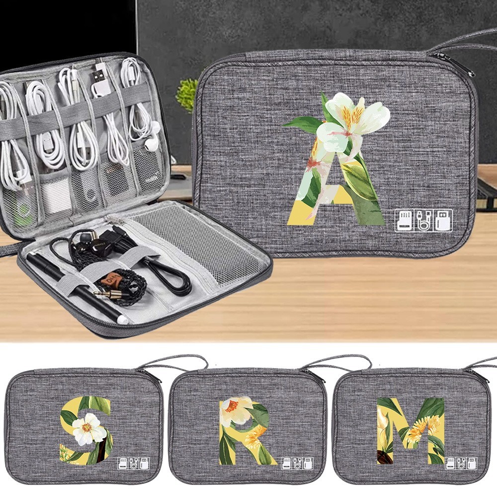 Data cable storage bag READY STOCK Cable Pouch Earphones Storage Bag Travel USB Cable Adapter Large 