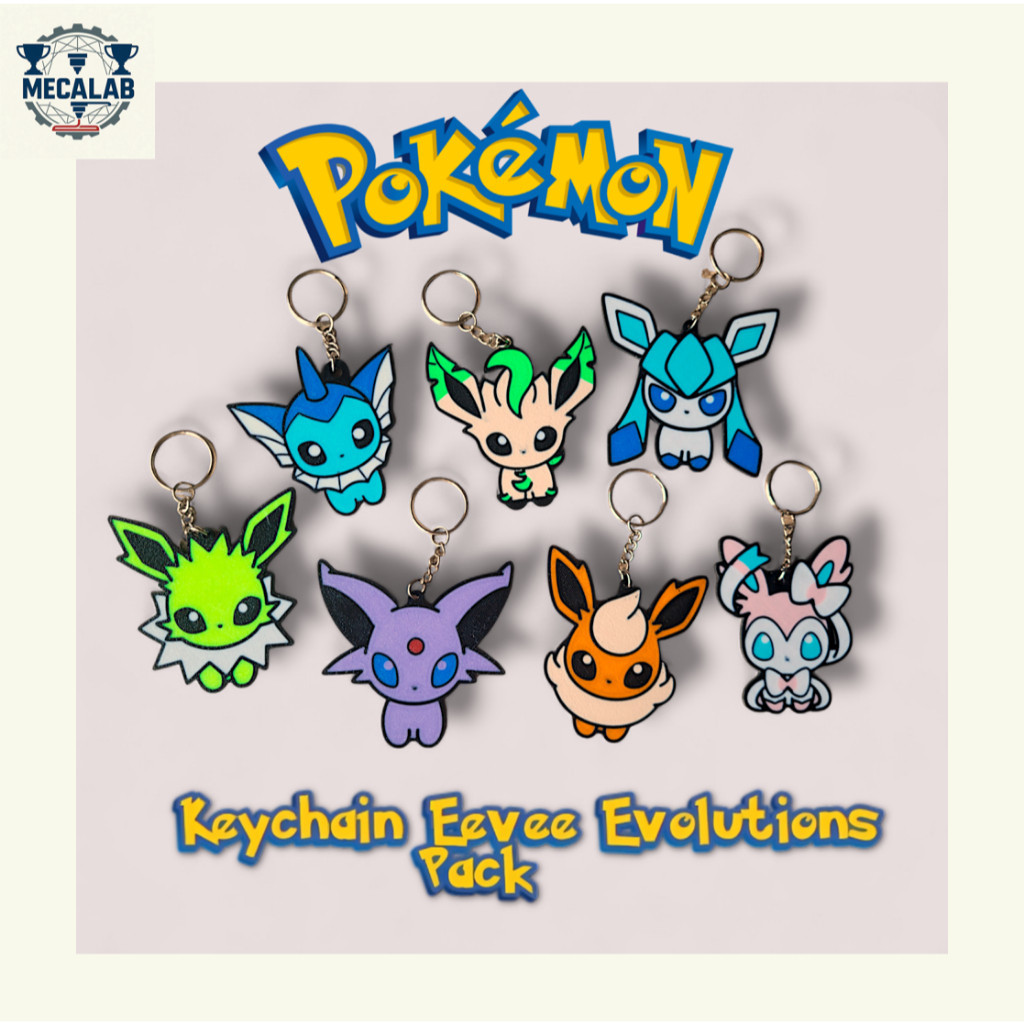 Móc Khóa Pokémon – Bộ Eevee Evolutions (Keychain Eevee Evolutions Pack) - Móc khóa dễ thương