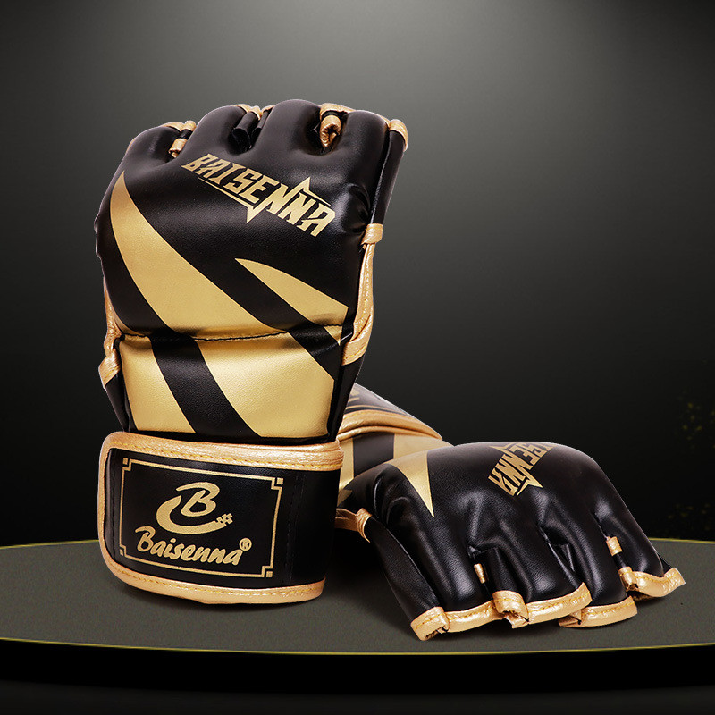 Half Finger Boxing Gloves Adult Men and Women Boxing Glove Five Finger Breathable Combat MMA Trainin