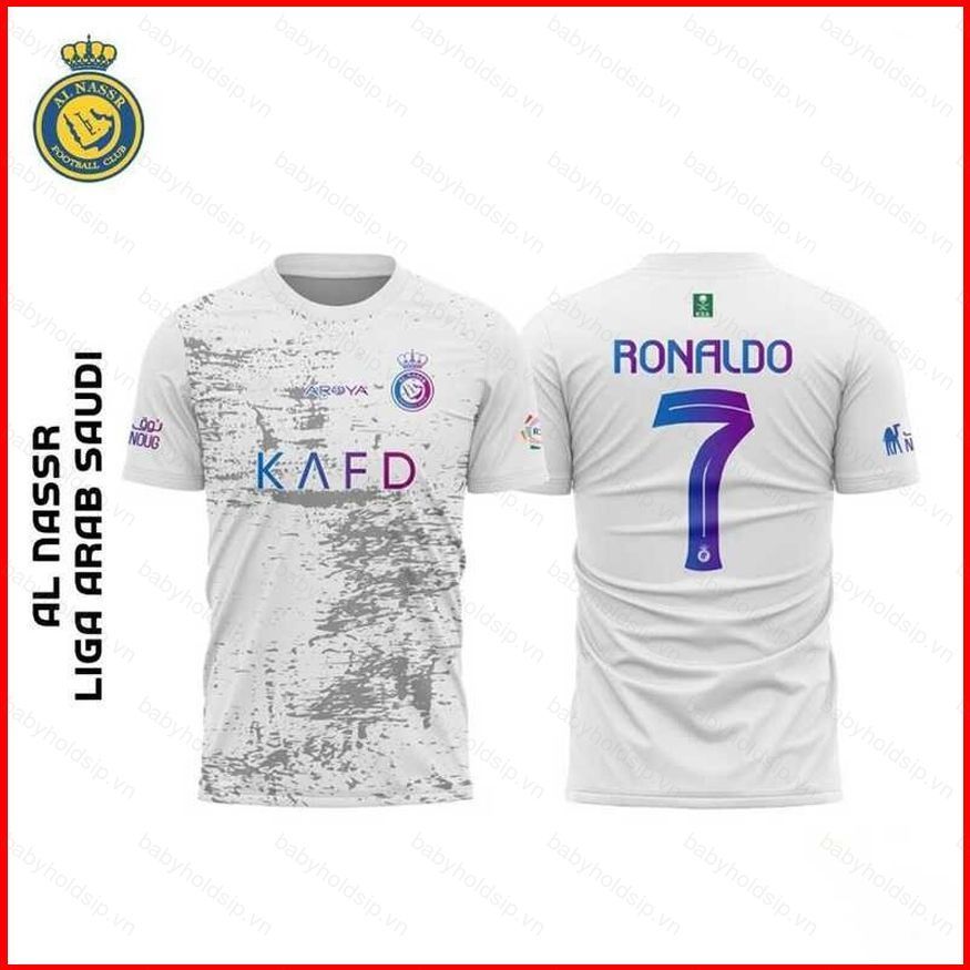 Áo sân khách thứ ba Al Nassr Ronaldo 2023-2024, tay ngắn, phù hợp plus size