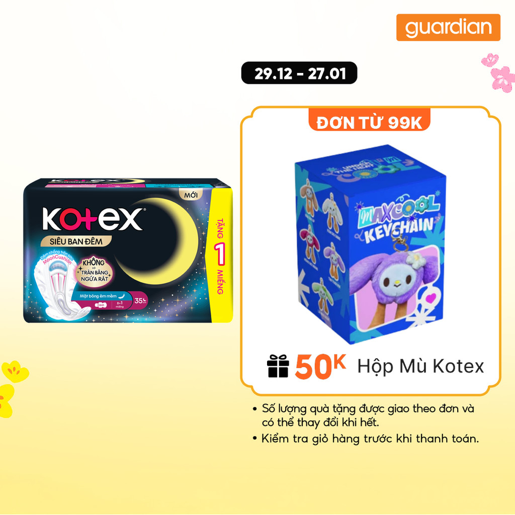 Băng vệ sinh ban đêm Kotex Style khô thoáng 35cm (8 miếng)
