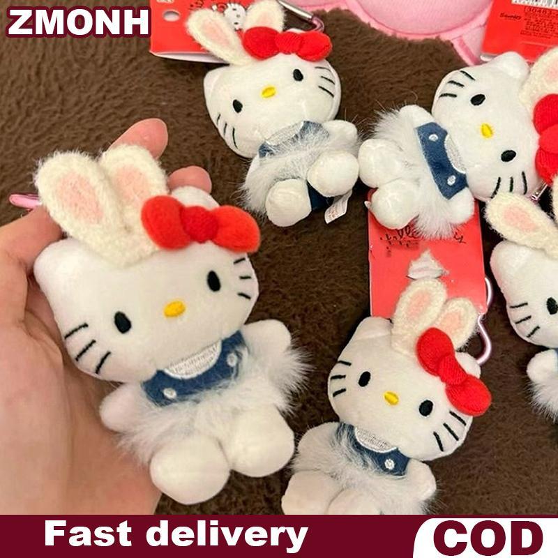Zmo Kawaii Sanrio Hello Kitty KEYCHAIN-dễ thương búp bê sang trọng Keyring Ba lô Mặt dây chuyền Quà 