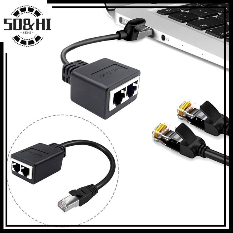 [SD & HI] Bộ chuyển đổi mạng truyền động Gigabit Hub RJ45 1 Nam sang 2 Nữ Bộ chia Ethernet Phụ kiện 