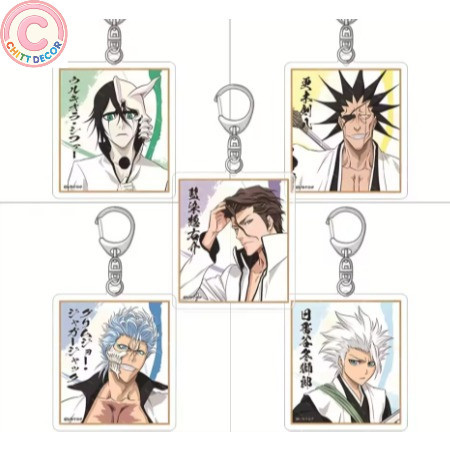 Móc khóa acrylic Anime BLEACH: The Blood Warfare – nhân vật Kurosaki Ichigo, Kuchiki Byakuya, Aizen 