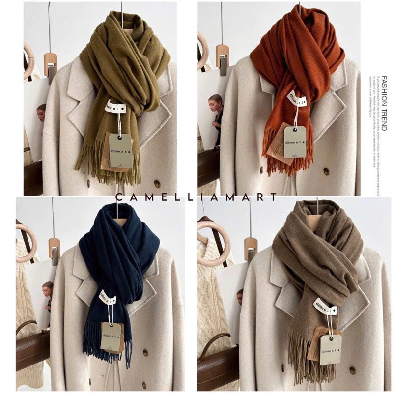 Khăn Quàng Cổ Cashmere Different Cao Cấp | Khăn Dạ Len Mềm Mịn Tone Màu Neutral Thu Đông Nam Nữ | Ma