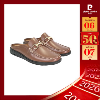   NEW  Giày sục nam Pierre Cardin Sapo da bò thật đế cao su chống trượt thiết kế khóa kim loại 816 