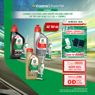   BST Bác tài công nghệ  COMBO tùy chọn CASTROL Dầu nhớt và Dầu hộp số xe tay ga  0.8L 1L 1.2L+120mL  