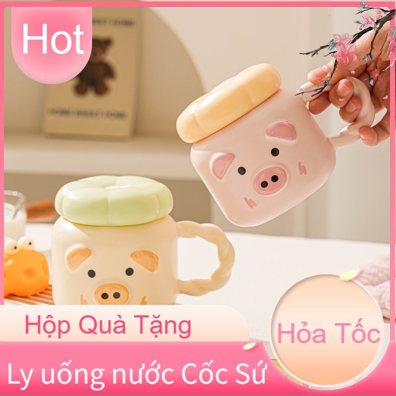 Ly Sứ Uống Nước Hình Heo - Làm Quà Tặng Bạn Gái, Cốc bằng sứ hình heo dễ thương