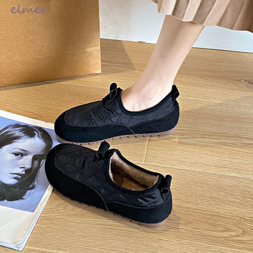 Giày Sang Trọng ELMER Nữ, Giày Bốt Tuyết Sang Trọng Chống Trơn Trượt, Thời Trang Đế Mềm Nhẹ Lông Cừu