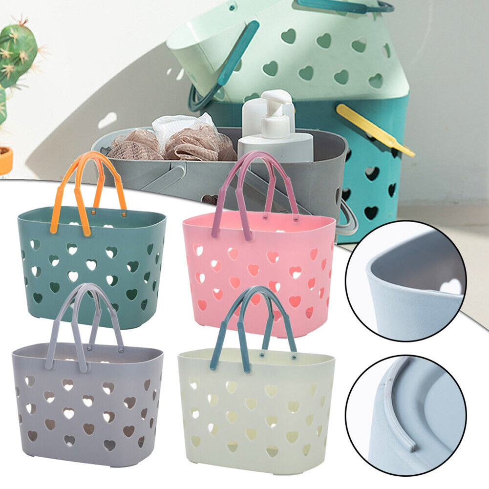 Pink Open Design Shower Caddy Basket Bathroom Organizer with Easy Lifting Handle#DELA