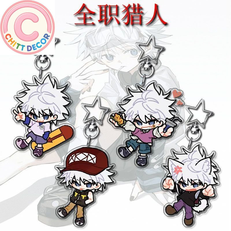 HUNTER×HUNTER Anime KeyChain GON·FREECSS Kurapika Killua Men Key Chain for Women Cartoon Figure Acry