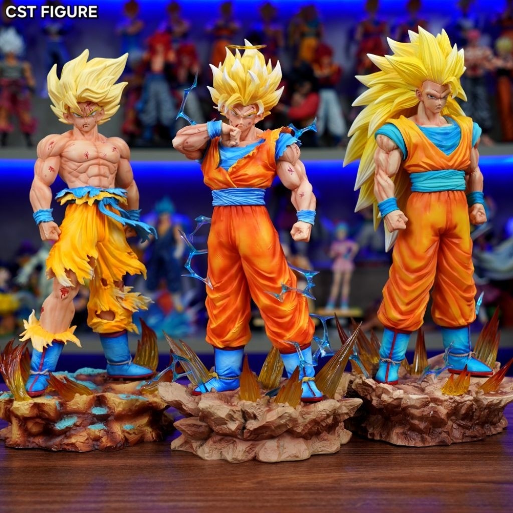 Mô hình Goku ssj2 34cm tặng thẻ nhựa+ Goku ssj3 36cm tặng kèm thẻ kim loại