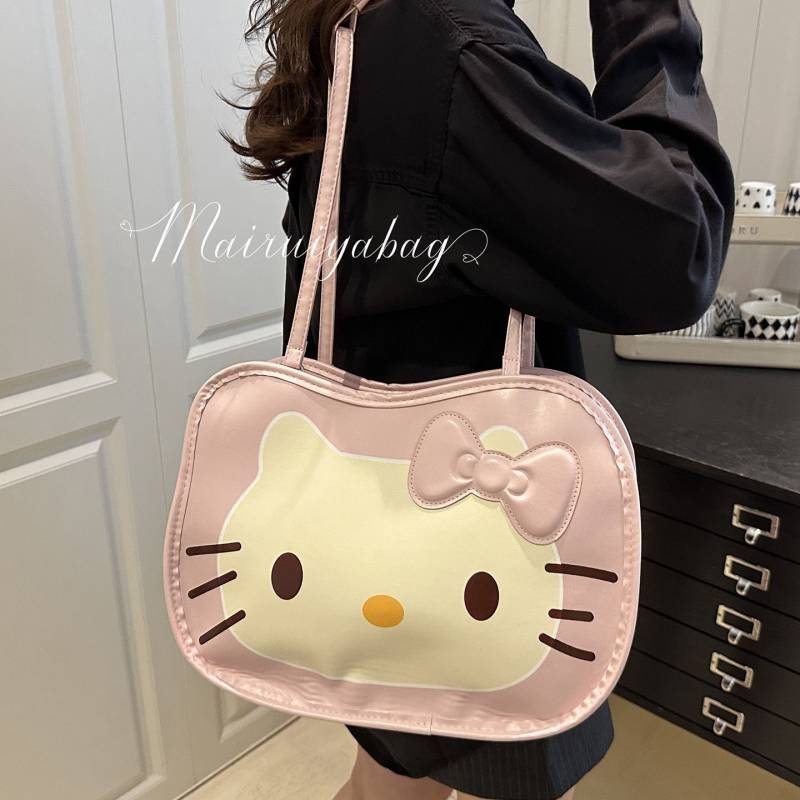 Cartoon Kitten Backpack Bags New Trendy Cute Fashion Tote Bag Casual Large Capacity Computer Bag poK